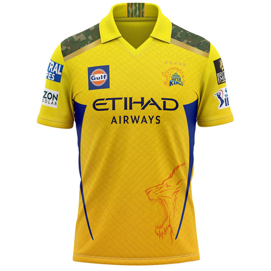 Chennai Super Kings 2025 IPL Replica Jersey Half Sleeves (CSK  With Name Personalization)